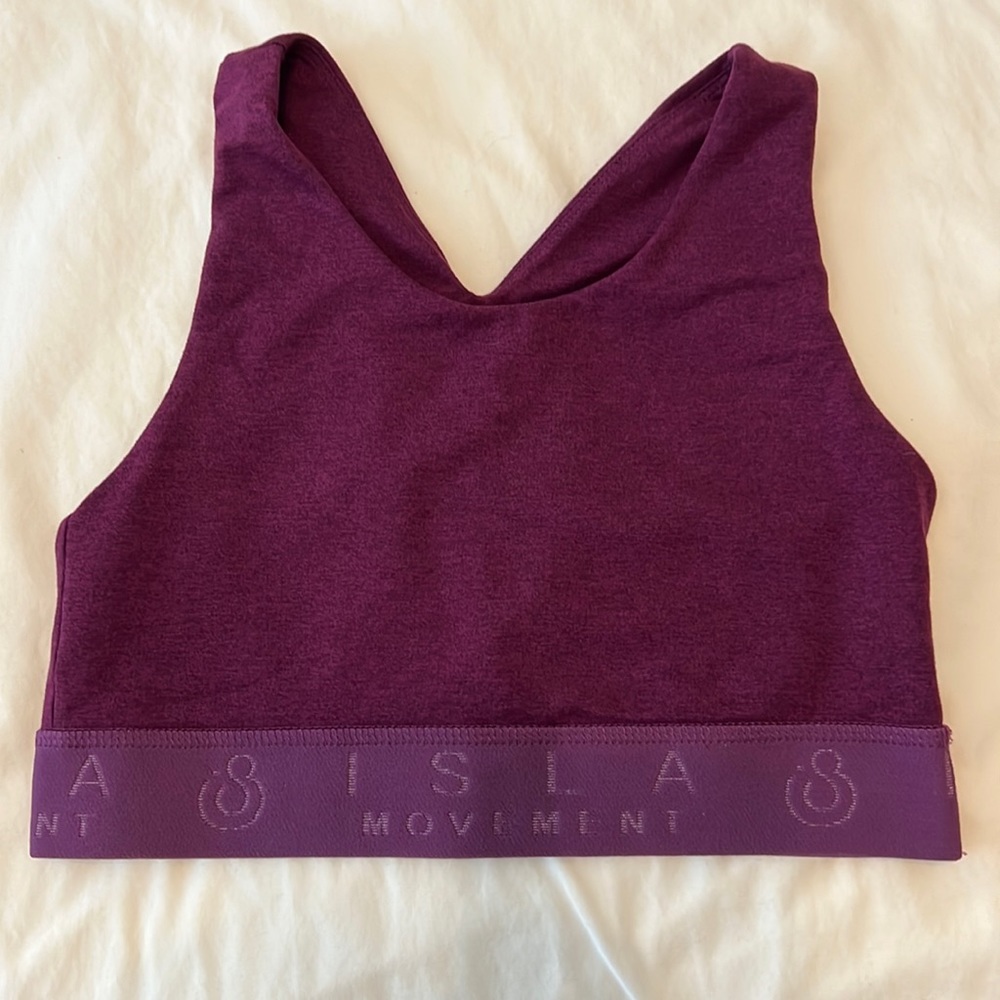 isla movement arabella elastic bra in sangria size small